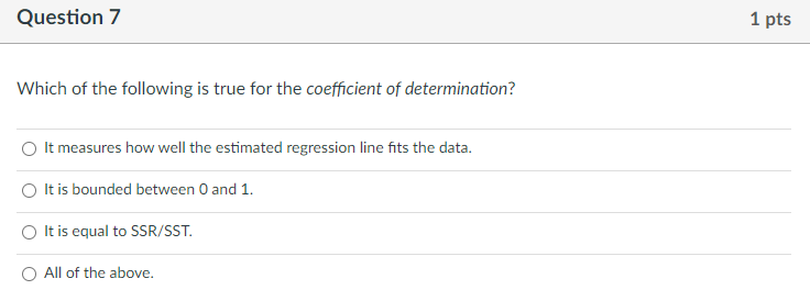 Solved Question 1 1 pts In the simple linear regression | Chegg.com