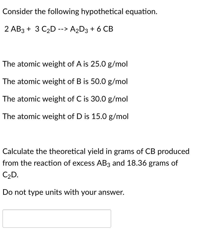 Solved Consider The Following Hypothetical Equation. | Chegg.com