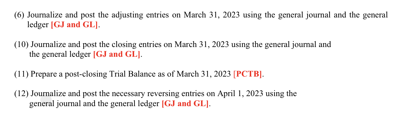 (1) Complete the adjustments section of the worksheet | Chegg.com