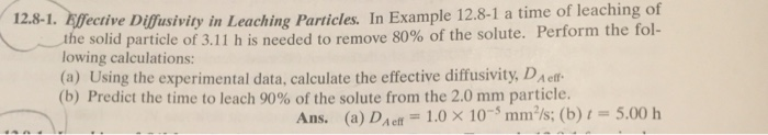 Solved Calculate Dabeff using experimental daya in example | Chegg.com