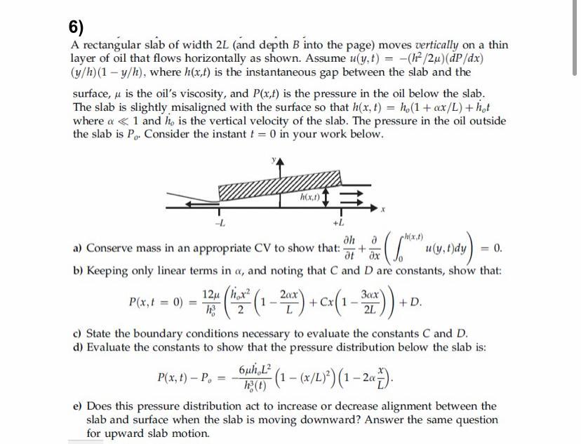 Solved 6) A rectangular slab of width 2L (and depth B into | Chegg.com