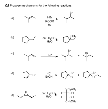 Solved Q2 ﻿Propose mechanisms for the following | Chegg.com