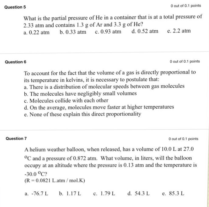Solved What is the partial pressure of He in a container | Chegg.com