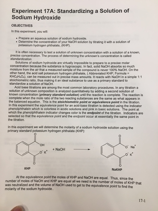 Solved Experiment 17B AcidBase Titration OBJECTIVES In