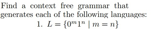 Solved Find a context free grammar that generates each of | Chegg.com