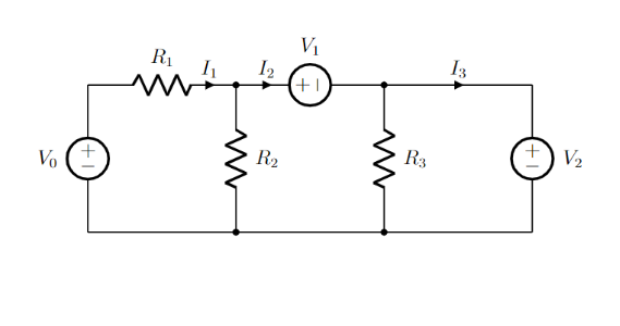 Solved Given: V0 = 20 volts, V1 = 4 volts, V2 = 3 volts, R1 | Chegg.com