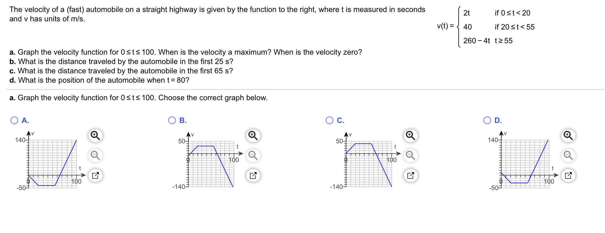 solved-the-velocity-of-a-fast-automobile-on-a-straight-chegg