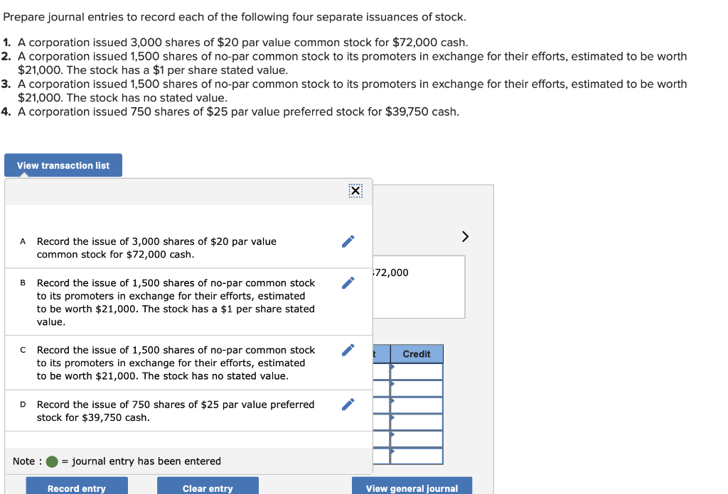 Solved Prepare journal entries to record each of the | Chegg.com