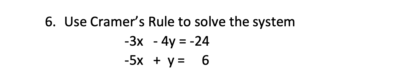 Solved Use Cramer's Rule to solve the system | Chegg.com