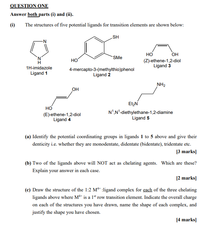 Solved QUESTION ONE Answer both parts (i) and (ii). (i) The | Chegg.com