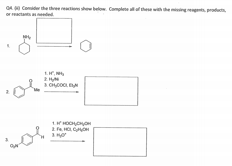 Solved Q4. (ii) Consider the three reactions show below. | Chegg.com