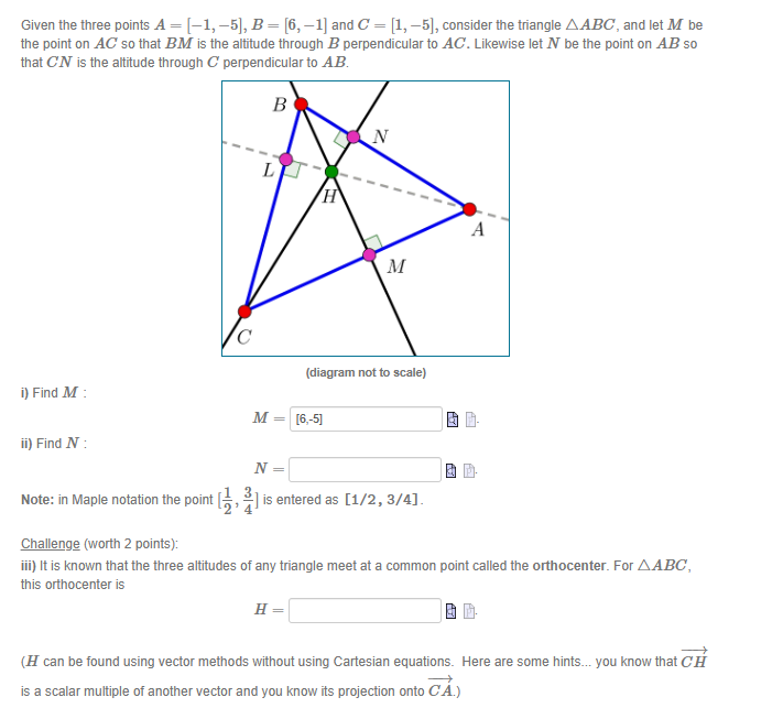 Solved Given The Three Points A=[−1,−5],B=[6,−1] And | Chegg.com