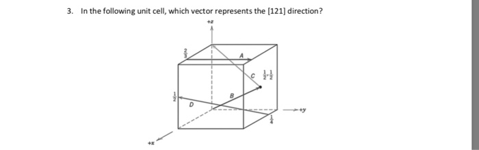 Solved 3. In the following unit cell, which vector | Chegg.com