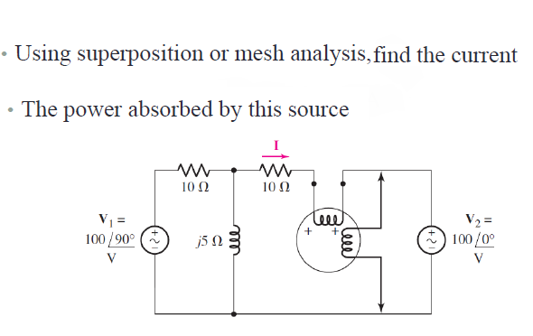 Solved · Using superposition or mesh analysis,find the | Chegg.com