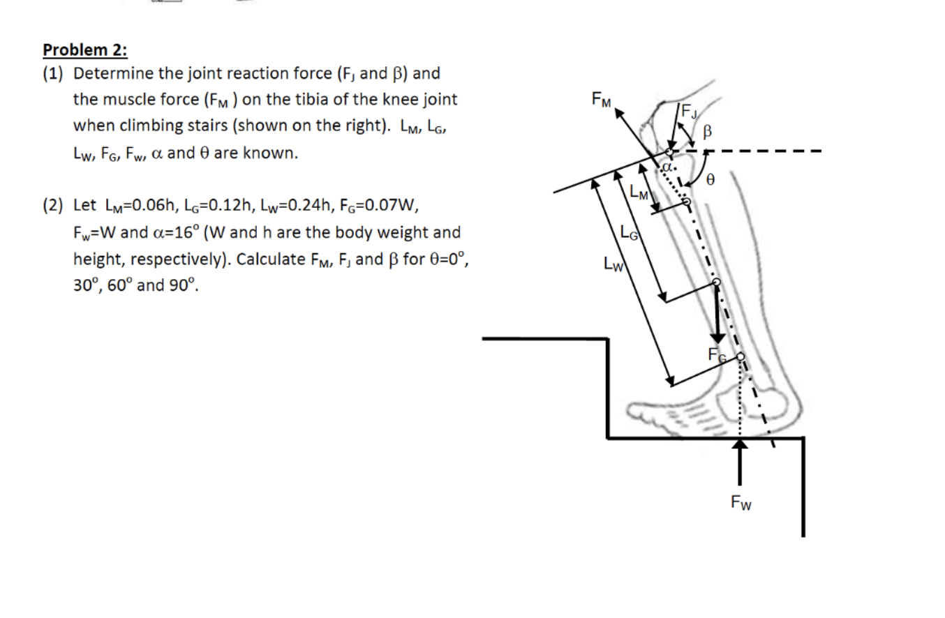 Solved Problem 2: (1) Determine the joint reaction force (F, | Chegg.com