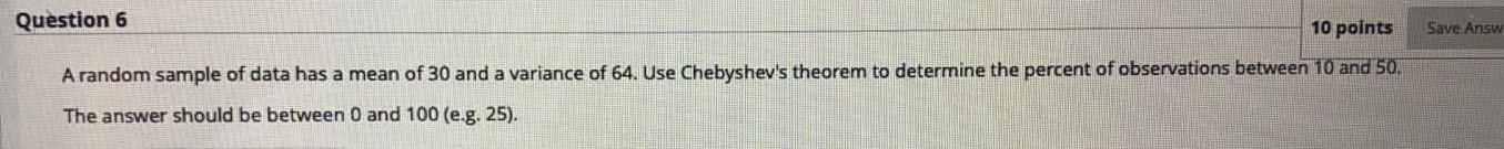 Solved Question 6 10 points Save Answ A random sample of | Chegg.com