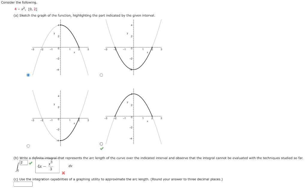 Solved Consider the following. 4−x2,[0,2] (a) Sketch the | Chegg.com