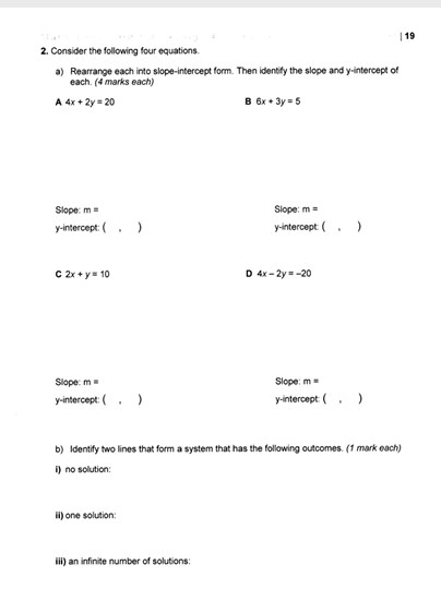 Solved 19 2. Consider the following four equations. a) | Chegg.com