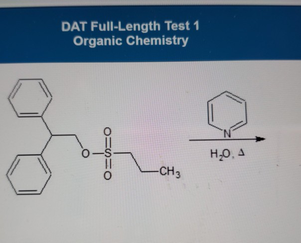 Solved DAT Full-Length Test 1 Organic Chemistry O N H,ం, A | Chegg.com