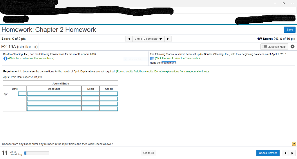 Solved - X Homework: Chapter 2 Homework Overview question 3 | Chegg.com