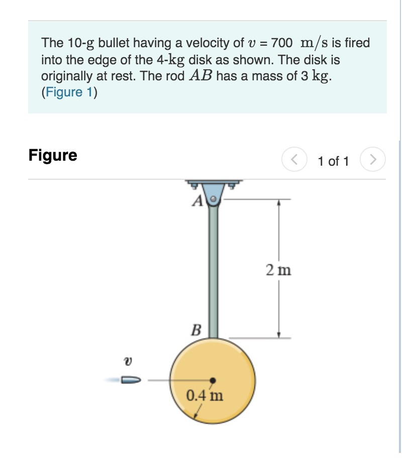 Solved The 10-g Bullet Having A Velocity Of V = 700 M/s Is | Chegg.com