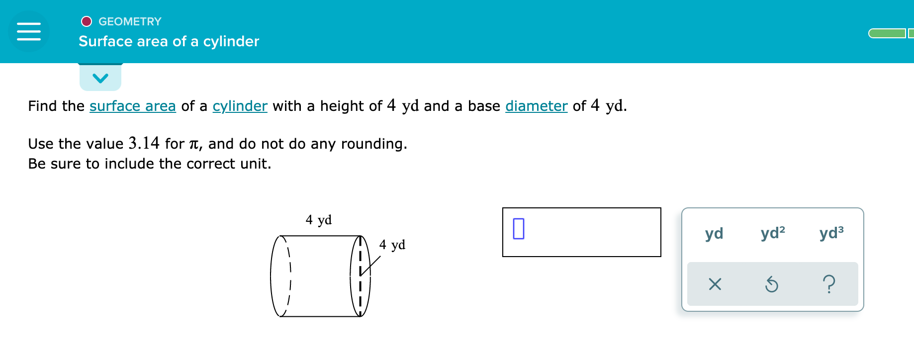 surface area of a cylinder definition geometry