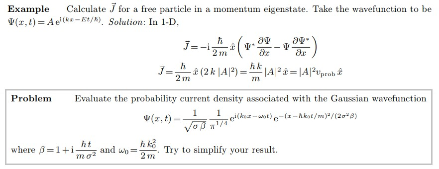 Solved Example Calculate į For A Free Particle In A Momen Chegg Com