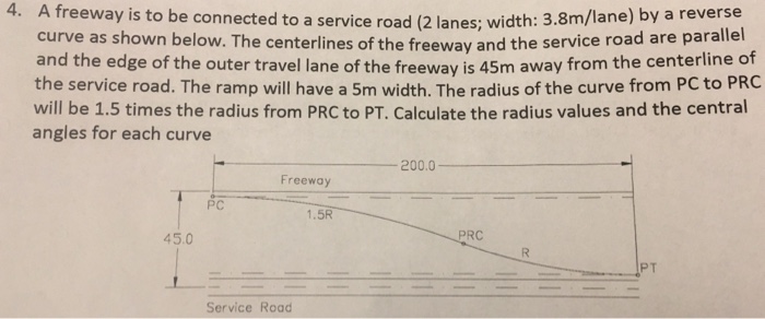 Solved 4. A freeway is to be connected to a service road (2 | Chegg.com