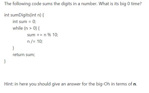 Solved = Int Product(int A, Int B) { Int Sum 0; For (int I = | Chegg.com