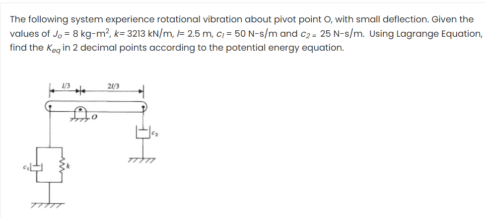 Solved MECHANICAL VIBRATION PLEASE DO ON YOUR OWN BECAUSE | Chegg.com