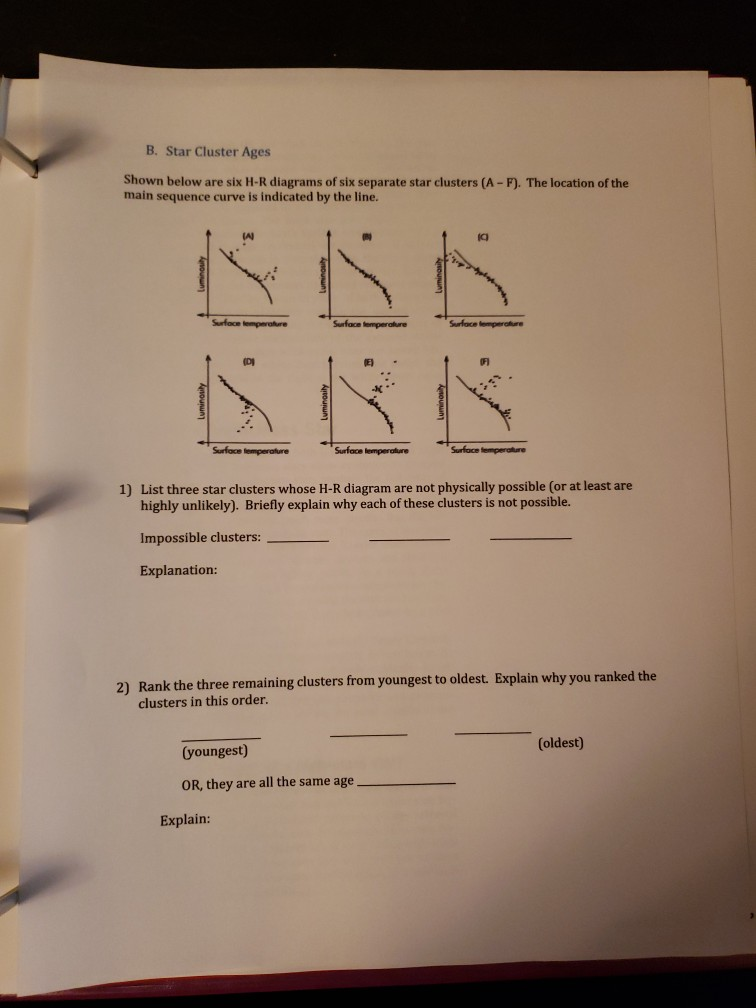 DUE 4/12 Stellar Evolution Homework sections of this | Chegg.com