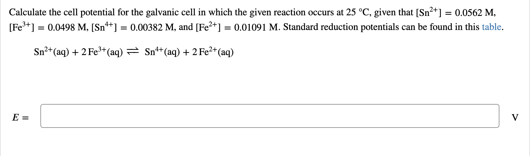 Solved 2+ Calculate the cell potential for the galvanic cell | Chegg.com