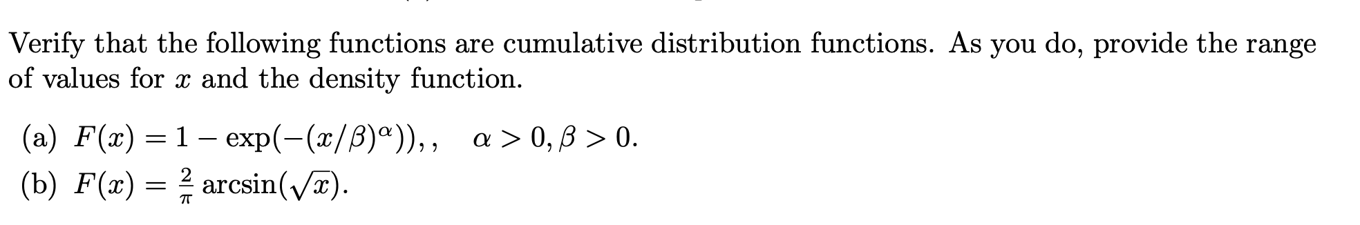 Solved Verify that the following functions are cumulative | Chegg.com