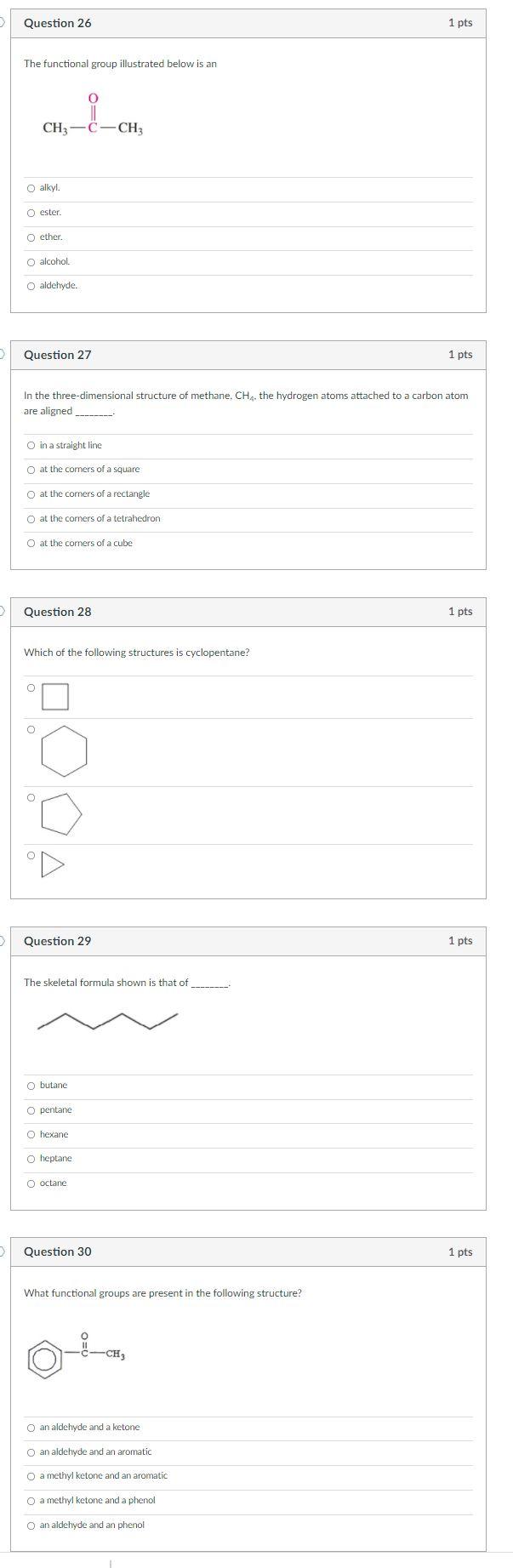 Solved Question 26 1 pts The functional group illustrated | Chegg.com