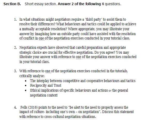 essay section b