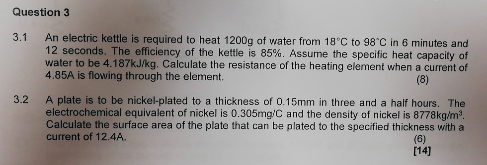 Solved (a) If your XXL-Superpower electric kettle holds 3