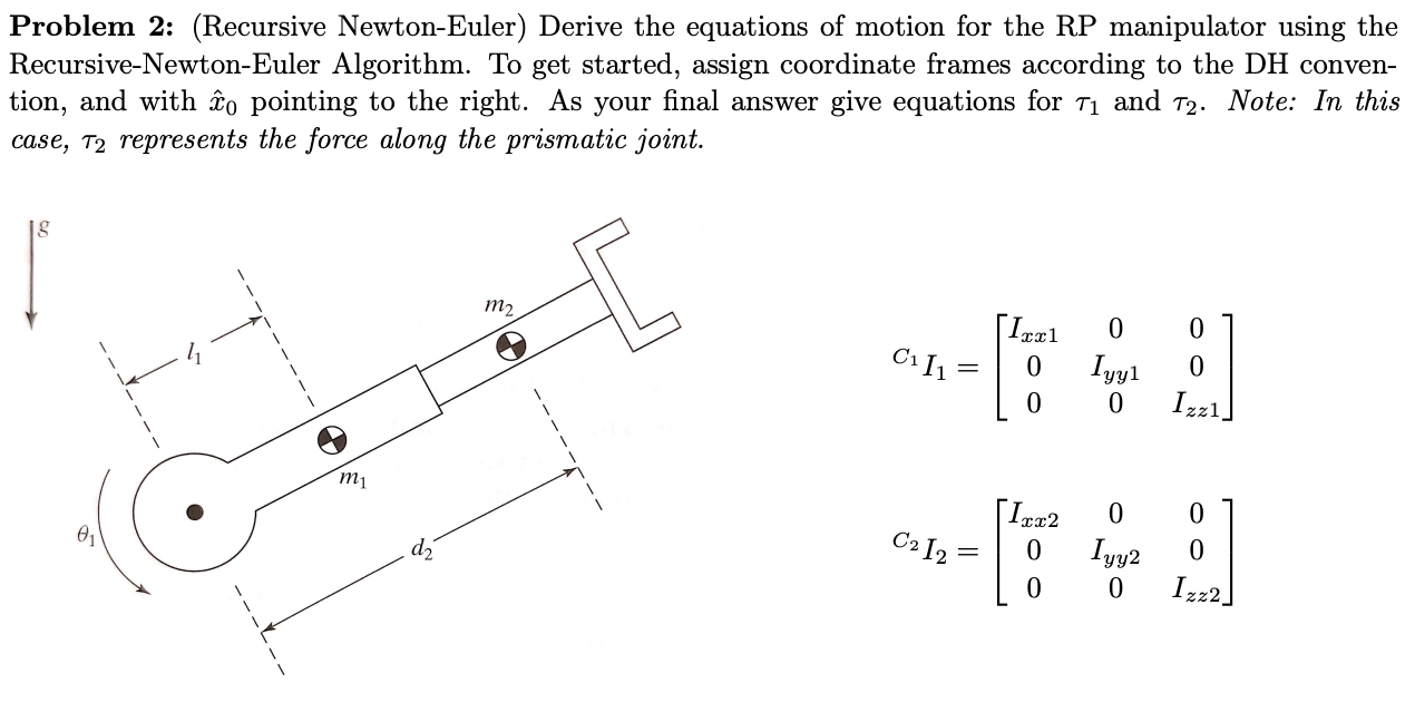 Problem 2 Recursive Newton Euler Derive The