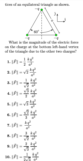 Solved Tices Of An Equilateral Triangle As Shown 9 I 60 Chegg Com