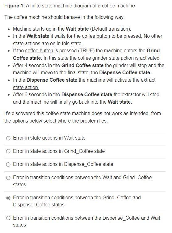 Figure 1: A finite state machine diagram of a coffee machine
The coffee machine should behave in the following way:
• Machine