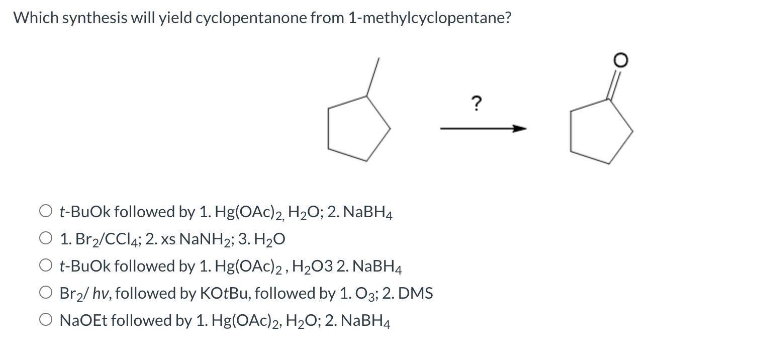 Solved synthesis will cyclopentanone from | Chegg.com