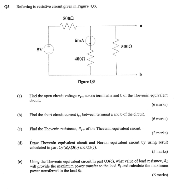 Solved Q3 Referring to resistive circuit given in Figure Q3, | Chegg.com