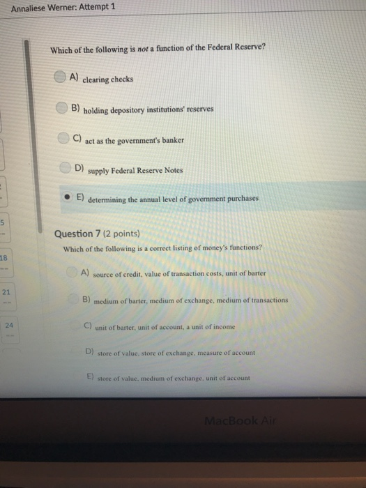Solved Which of the following is not a function of the