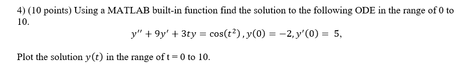 Solved 4) (10 points) Using a MATLAB built-in function find | Chegg.com