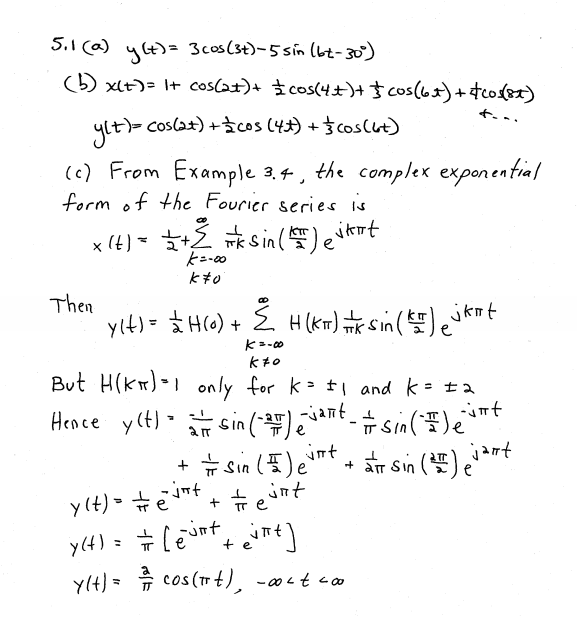 Solved 5.1. A linear timeinvariant continuoustime system