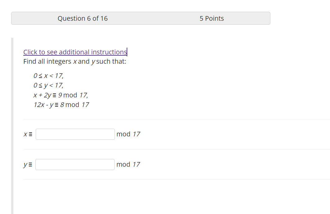 Solved Question 6 of 16 5 Points Click to see additional | Chegg.com