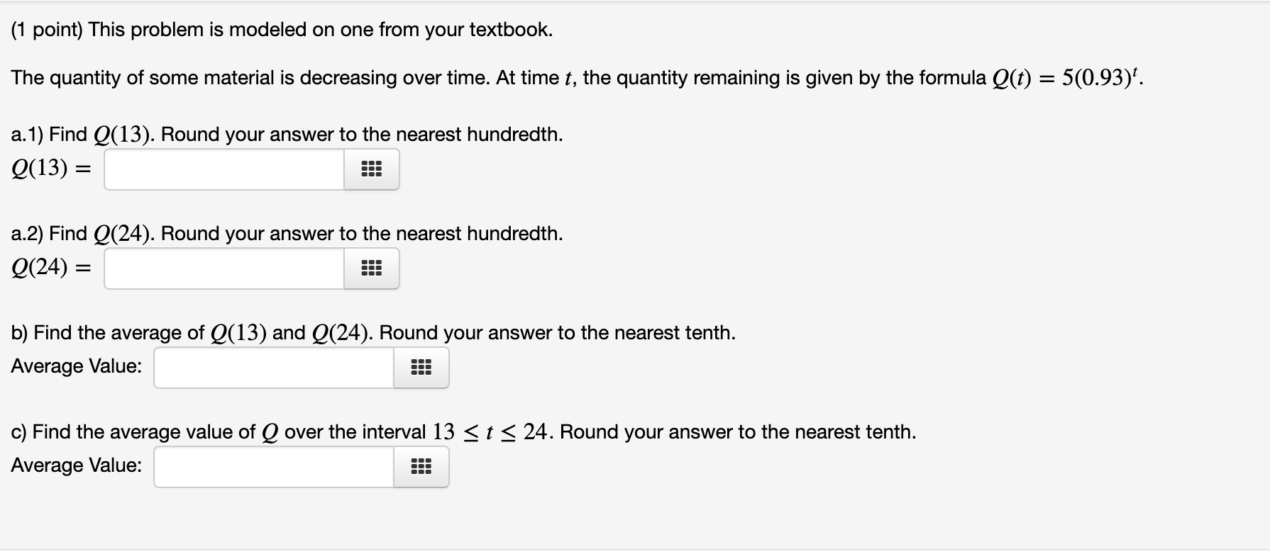 Solved (1 Point) This Problem Is Modeled On One From Your | Chegg.com