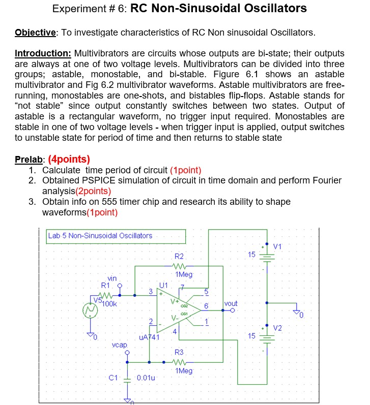 Experiment 6 RC NonSinusoidal Oscillators
