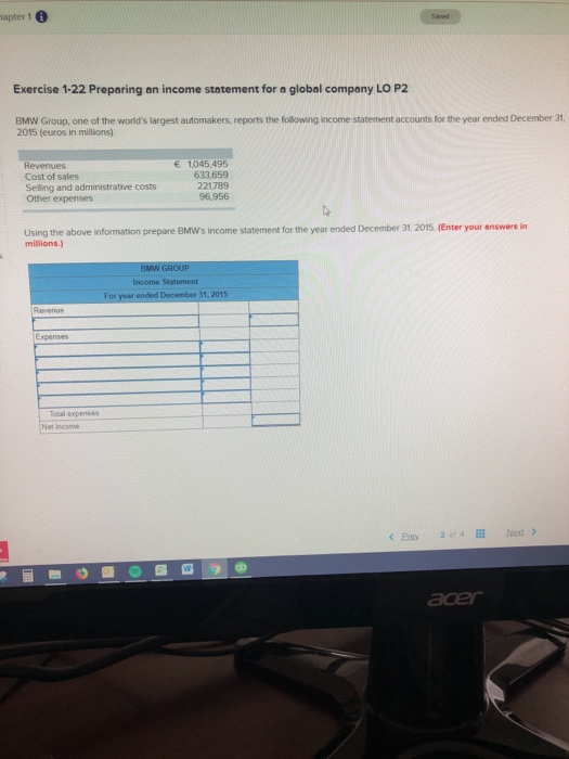 Solved Exercise 5 1 Calculating Income Statement Components Chegg Com