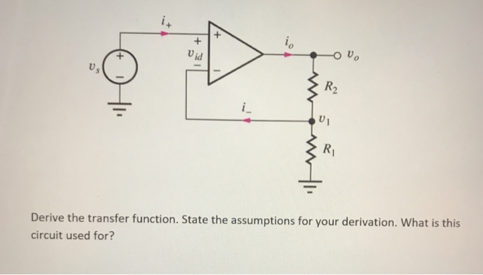 Solved id 01 Derive the transfer function. State the | Chegg.com