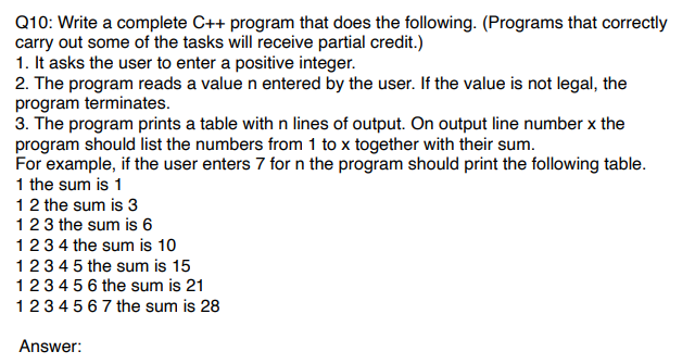 Solved Q10: Write a complete C++ program that does the | Chegg.com
